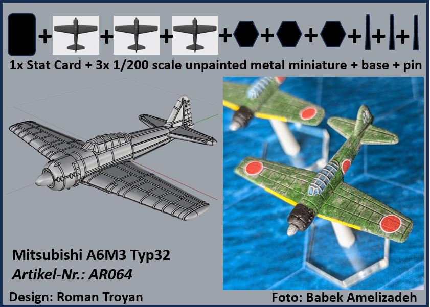 Bild 1 von Mitsubishi A6M3 Zero Type 32 (3x)
